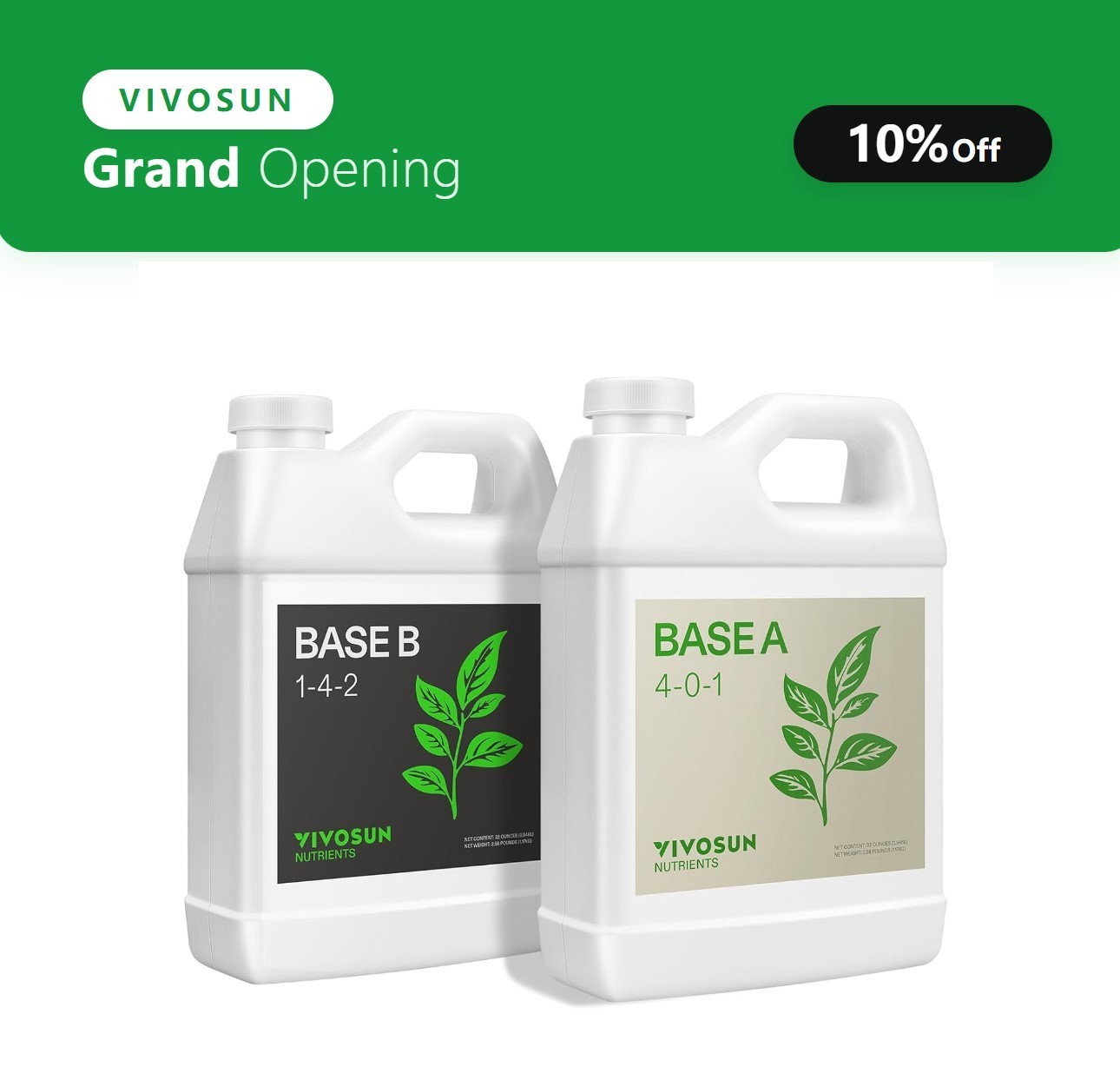 VIVOSUN 32 oz Liquid Nutrients Fertilizer Base A & B Bundle 100% Water Soluble