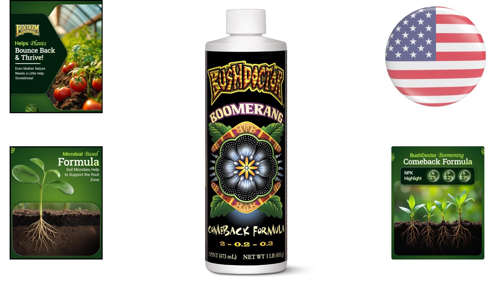 Instant Nutrient Uptake with Bush Doctor Boomerang – Liquid Fertilizer 1 Pint