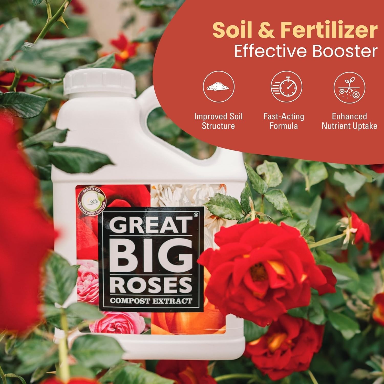 Great Big Roses 1 Gallon Soil Booster – Enhances Growth for Vibrant Flowers