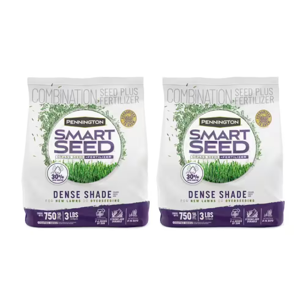Smart Seed Dense Shade 3Lb. 750 Sq. Ft. Grass Seed and Lawn Fertilizer (2-Pack)