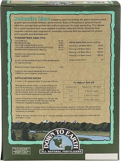 Down to Earth Organic Prilled Dolomite Lime, 5 lb