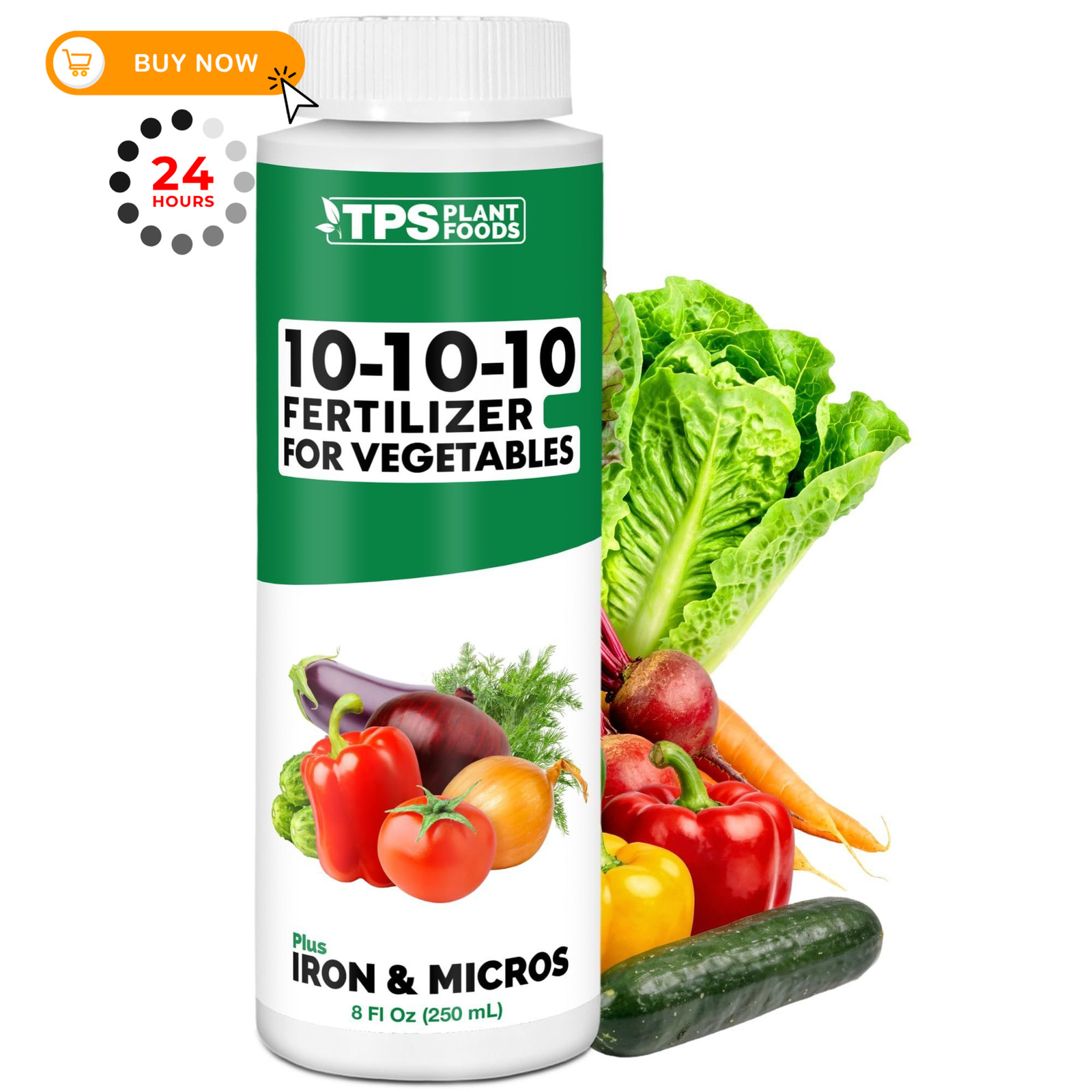 10-10-10 Fertilizer for Vegetables, Complete Liquid Plant 8 oz (1/2 Pint)