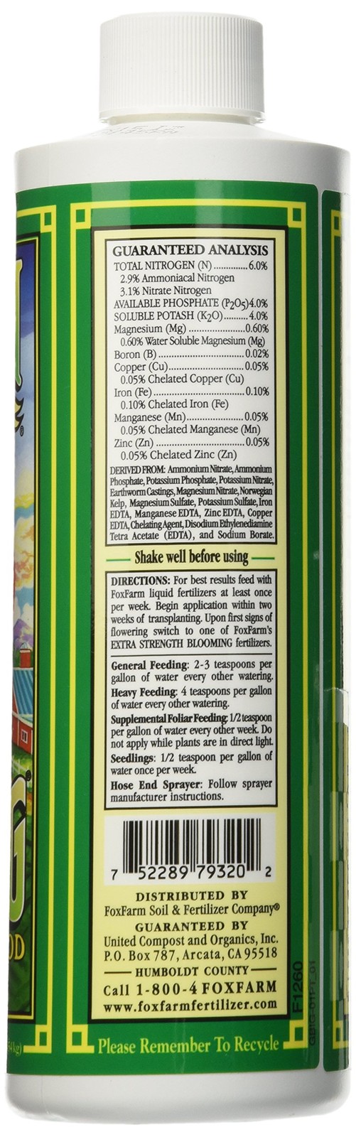 Grow Big Liquid Fertilizer 1 Pint For Healthier Bigger Plants And Vibrant Blooms
