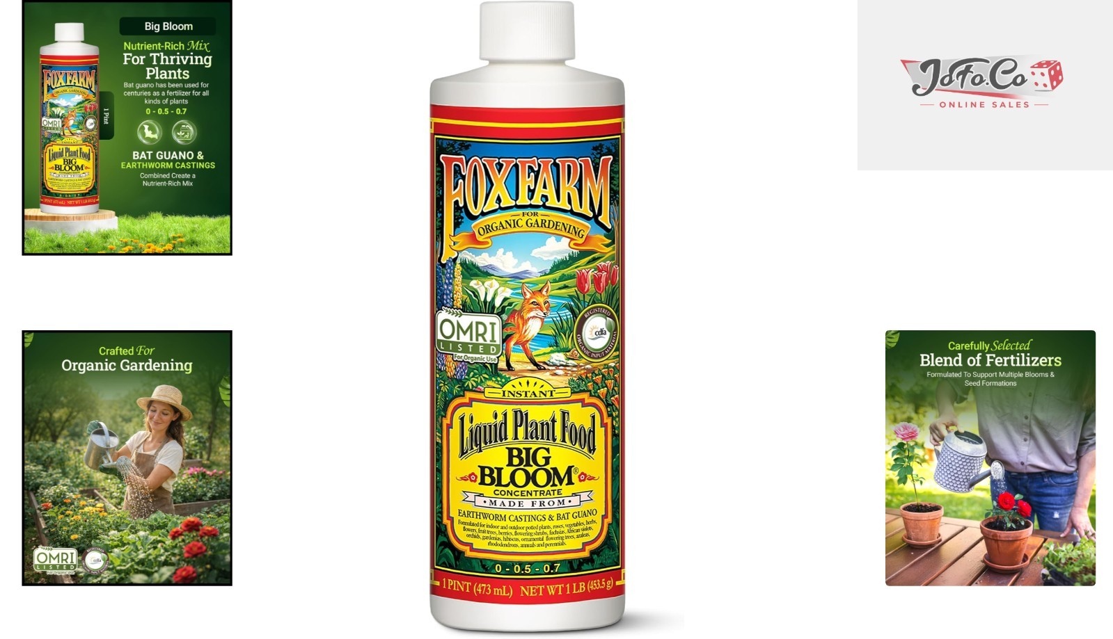 Big Bloom Organic Plant Food – Supports All Growth Stages, 0-0.5-0.7 NPK, Pint