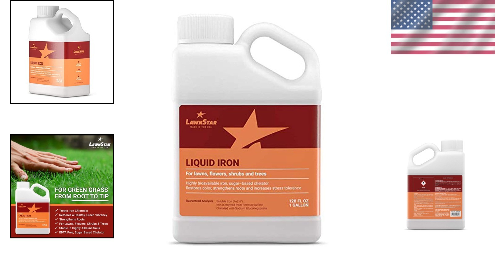 Liquid Iron Lawn Fertilizer – 1 Gallon, EDTA-Free, Corrects Yellowing, Boosts…