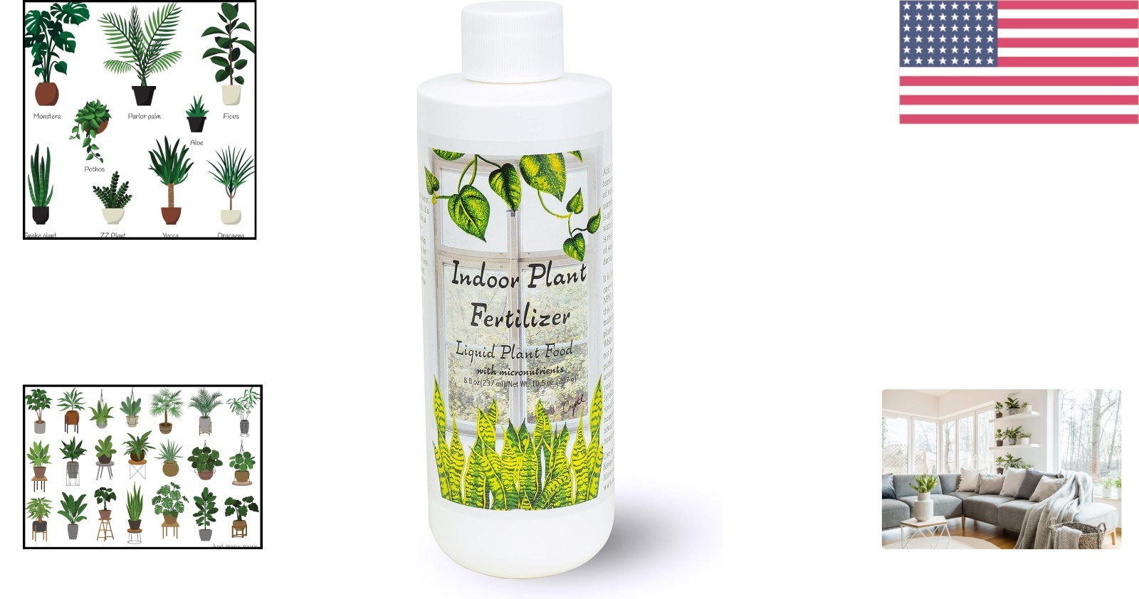 NPK Nutrient-Rich Liquid Fertilizer for Indoor Plants – 8 Oz Miracle Formula