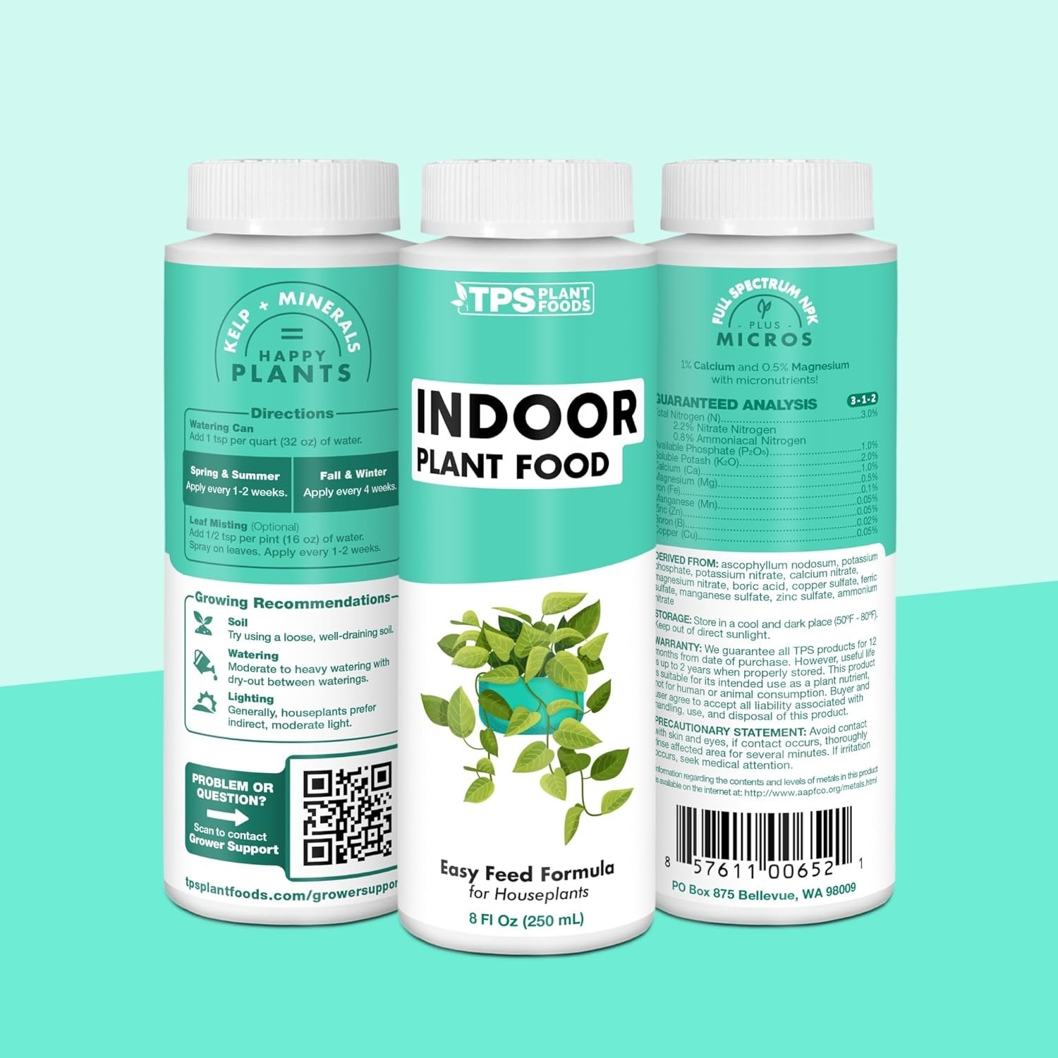 Indoor Plant Food Liquid Fertilizer 8oz for Houseplants