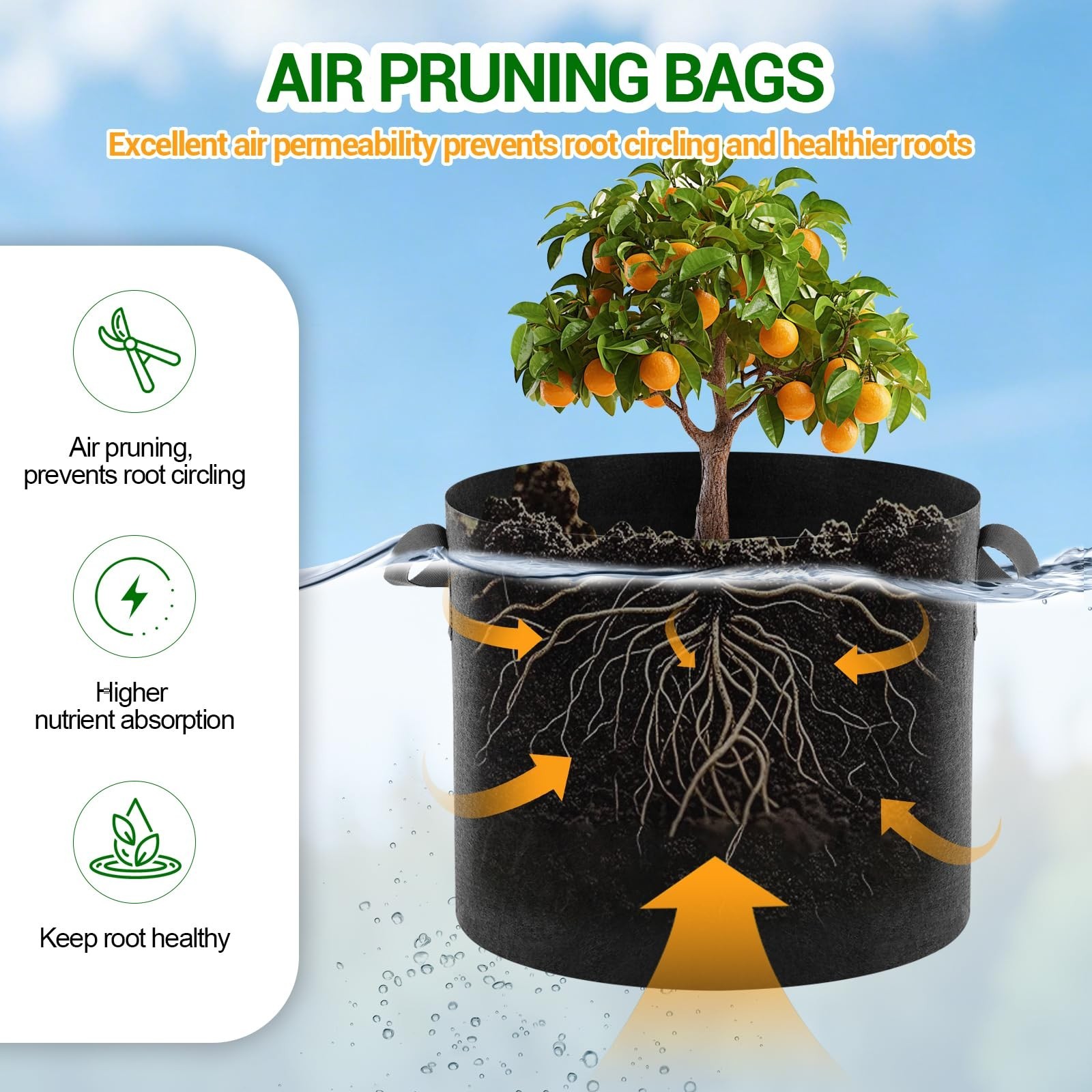 5-Pack 5 Gallon Grow Bags, Thickened Aeration Fabric Pots | Heavy Duty Plant …