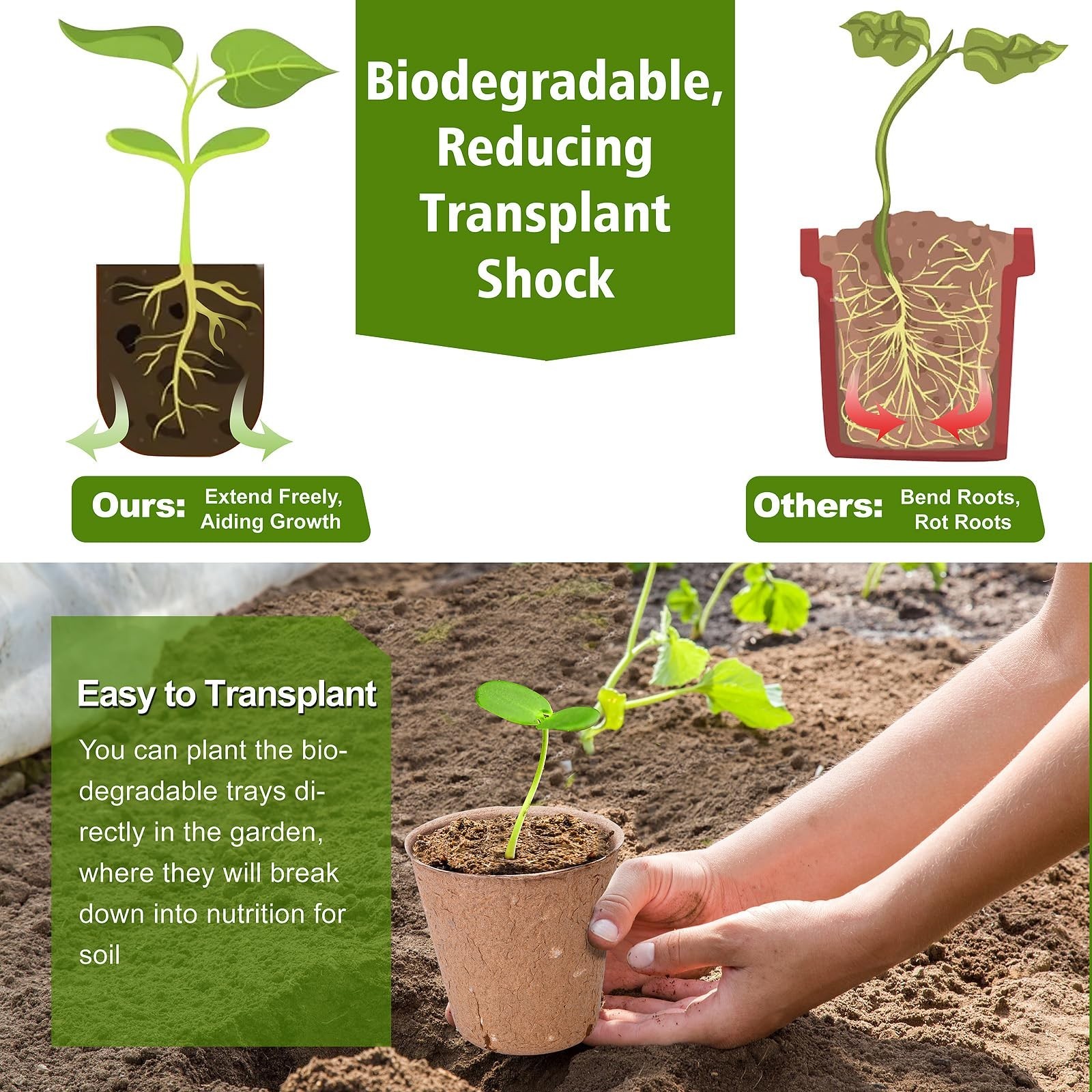 Peat Pots for Seedlings 3.15 Inch, Biodegradable Round Seed Starter Pots with…