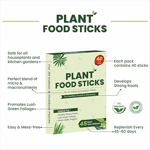Fertilizer sticks for all Plants home Garden (40 fertilizer sticks), Soil Health