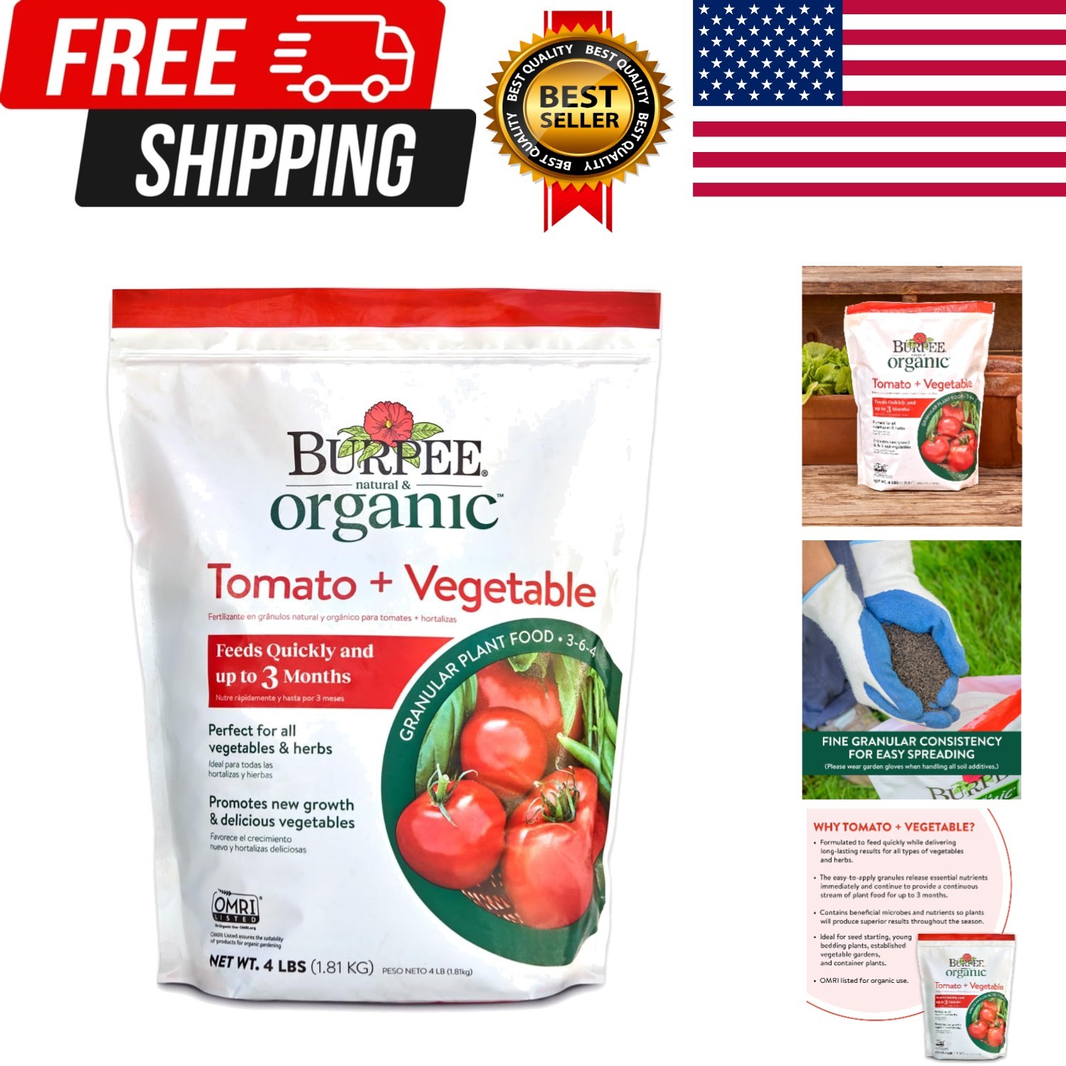 Organic Tomato & Vegetable Granular Plant Food, 4 lb
