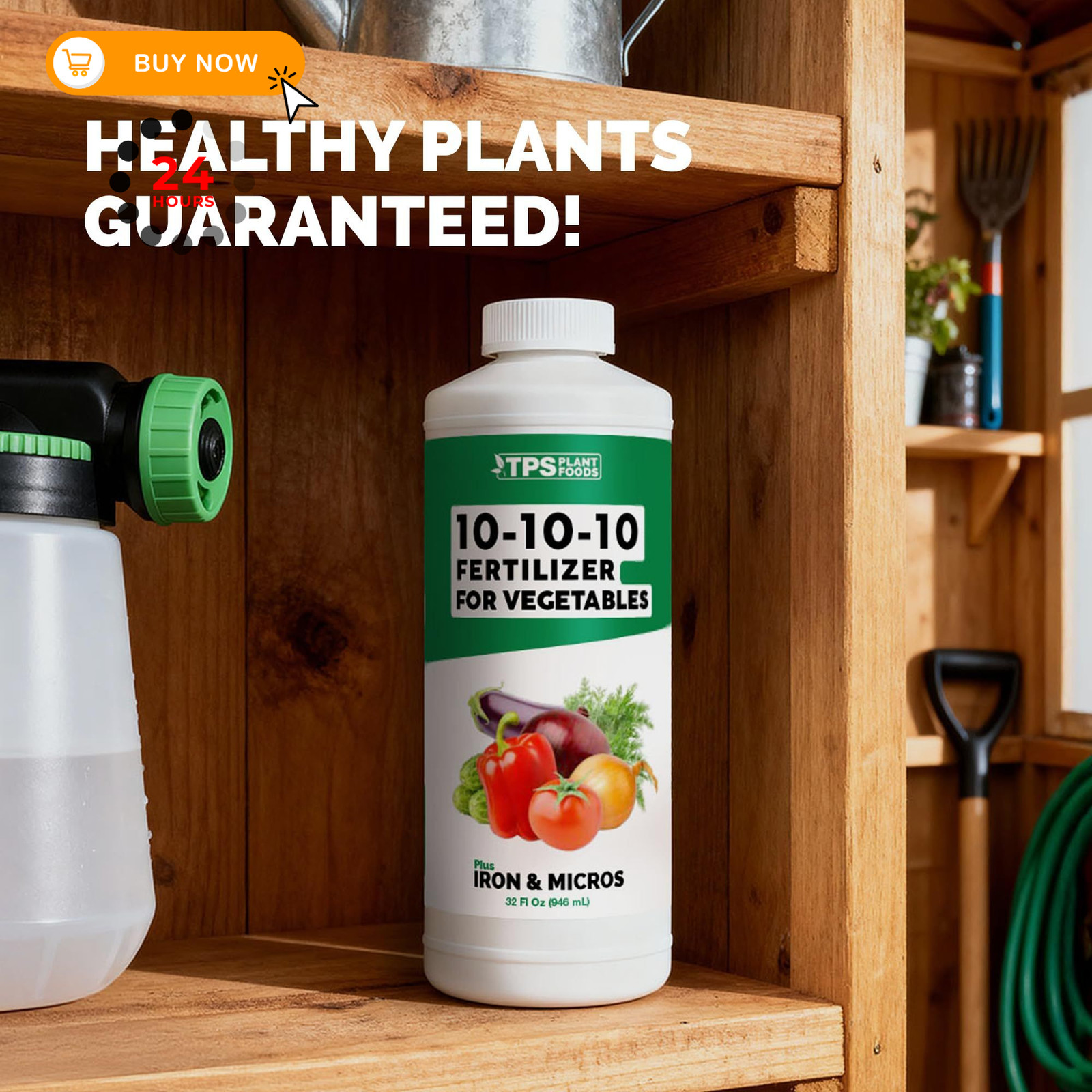 10-10-10 Fertilizer for Vegetables, Complete Liquid Plant 8 oz (1/2 Pint)