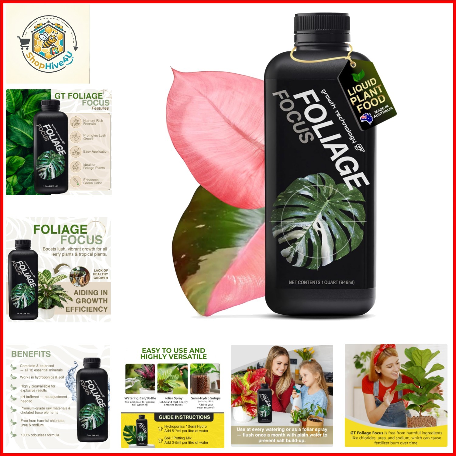 Foliage Focus – Liquid Indoor Plant Food for Houseplants, Tropical Plants, Ar…