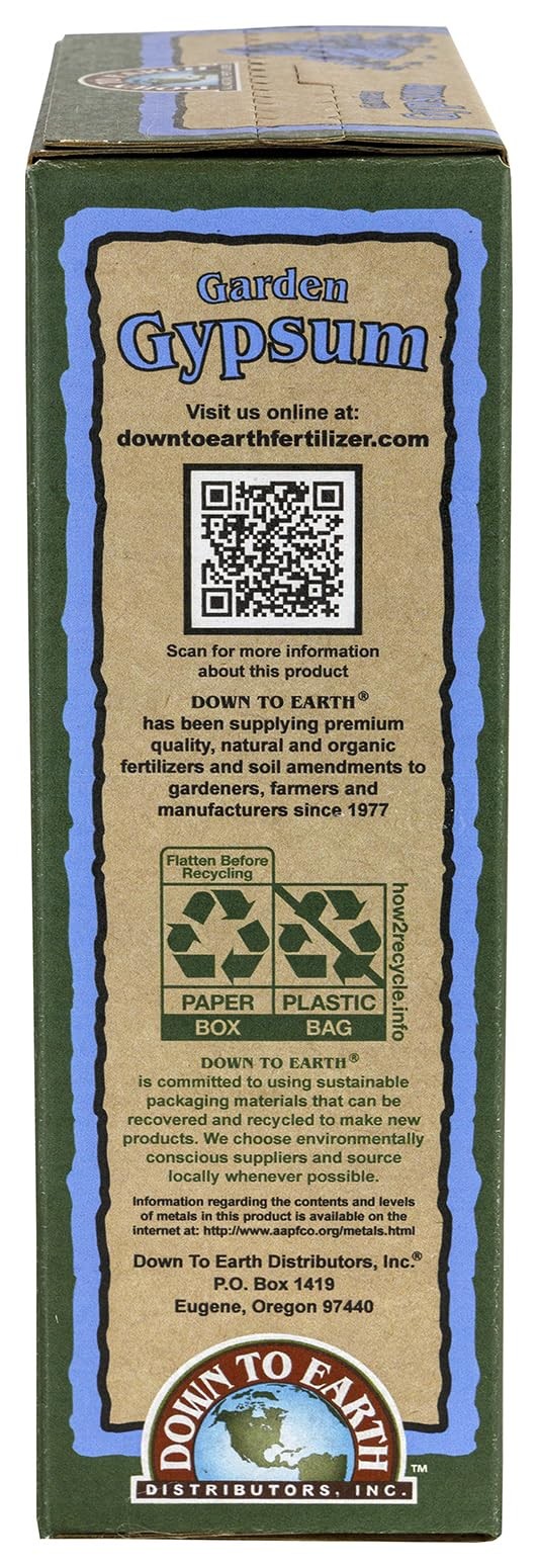 Down To Earth Organic Gypsum Fertilizer 5 Lb Improves Clay Soil Drainage