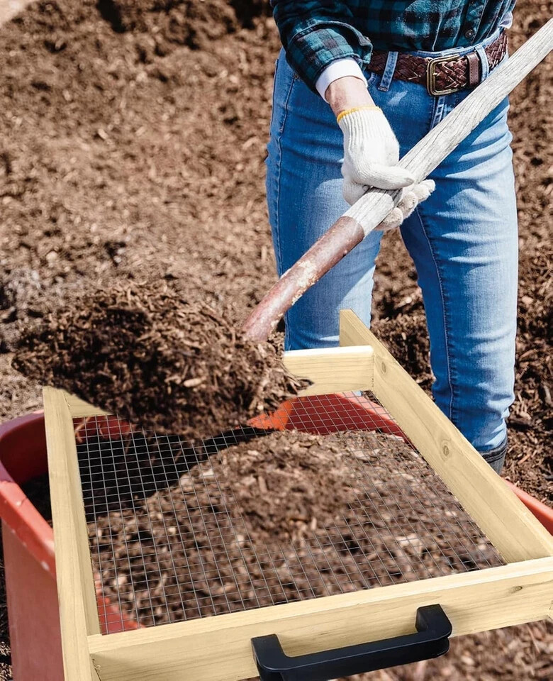 Large Soil Sifter, Dirt Sifter for Gardening, Use in a Wheelbarrow,…