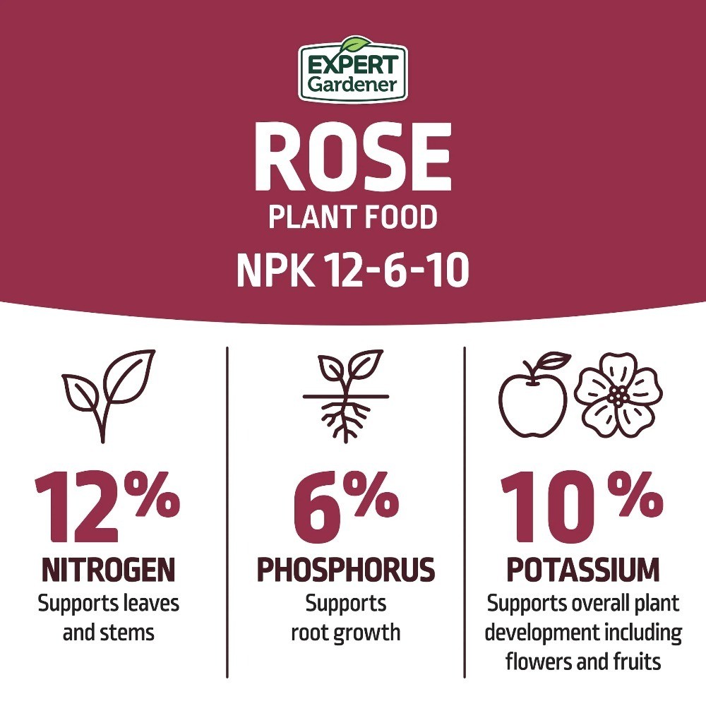 Rose Plant Food Fertilizer 12-6-10 NPK 4 lb Pack for Healthy Blooms and Strong