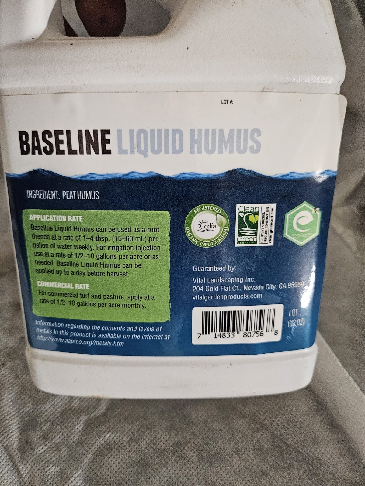 Vital Garden Products Baseline Liquid Humus Organic Gardening Vegetable