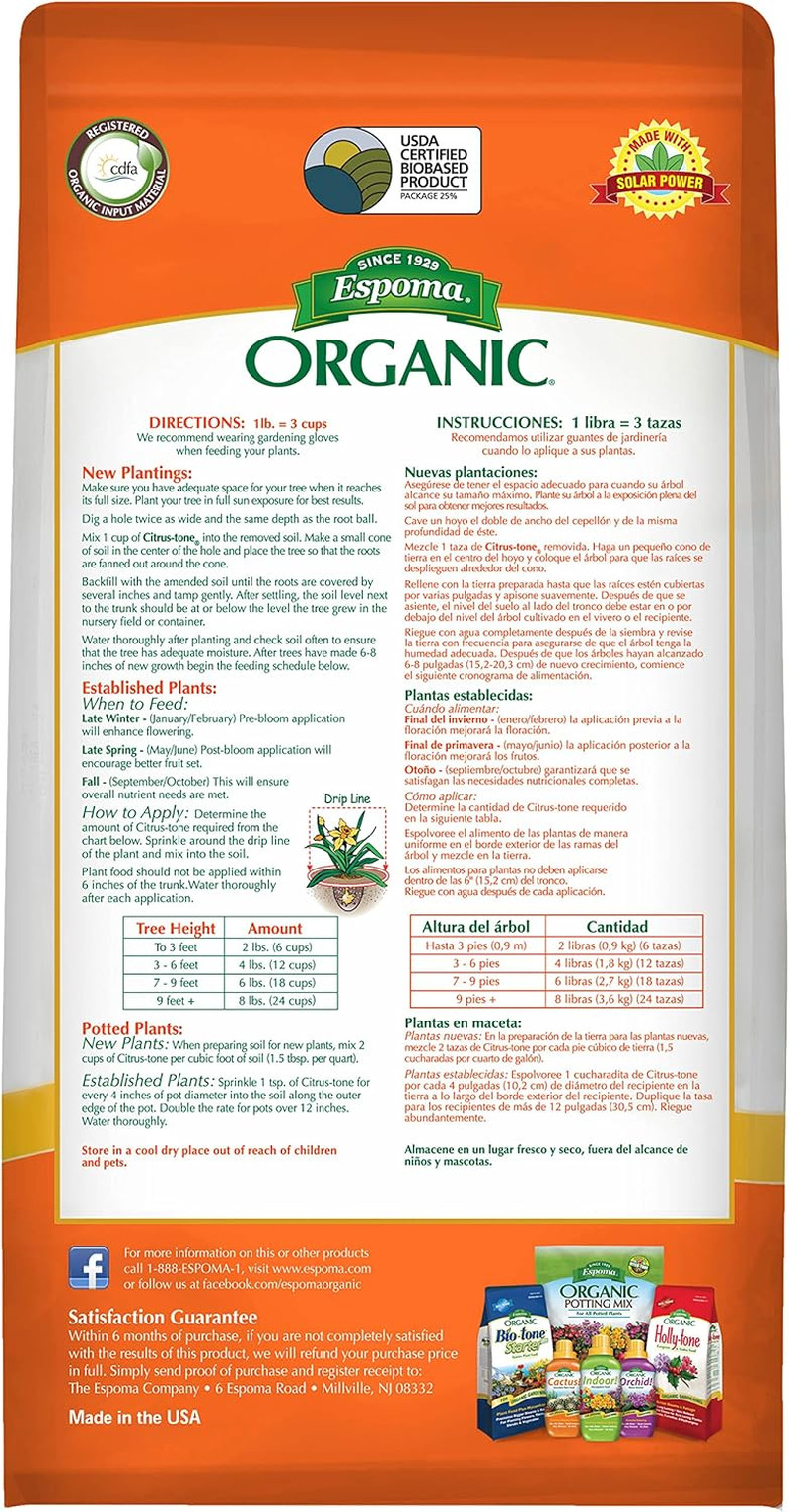 Organic Citrus-Tone 5-2-6 Natural & Organic Fertilizer and Plant Food for All Ci