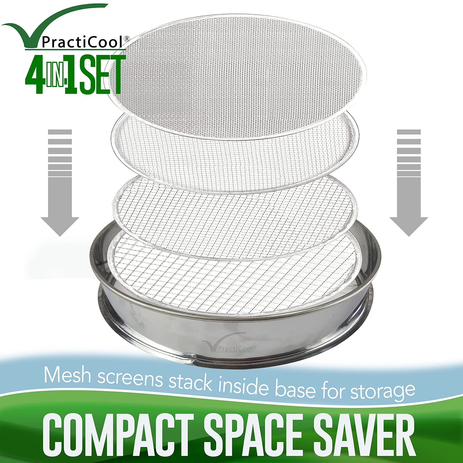 Practicool Garden Potting Mix Sieve – Stainless Steel Riddle – Soil sifting…
