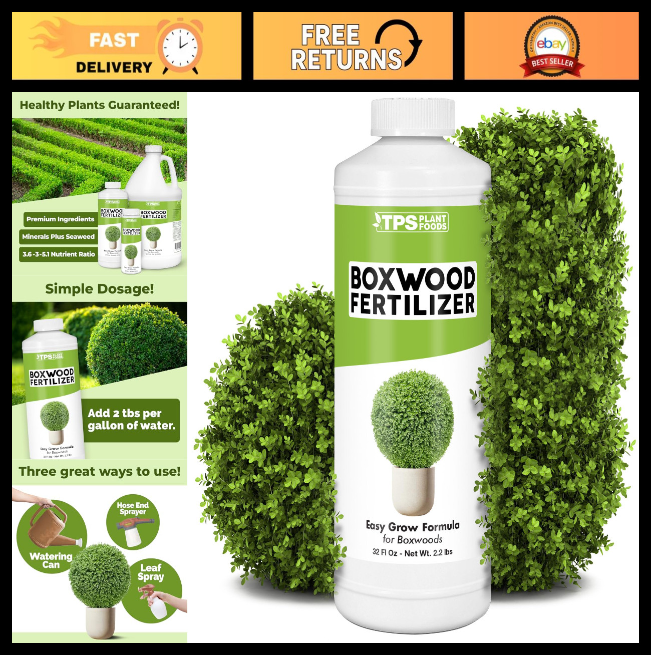 Liquid Boxwood Fertilizer – Plant Food for Lush Growth, Green Foliage & Strong R