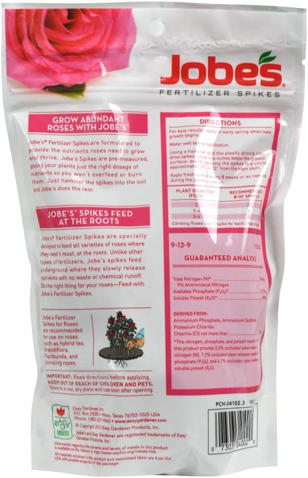 Mess-Free Rose & Flower Fertilizer Spikes – 10 Pack, Perfect for Easy Plant Care