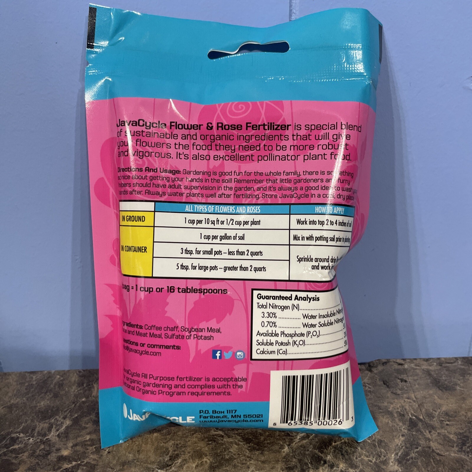 6 Pack Javacycle Flower&Rose Fertilizer 4-5-3 5oz