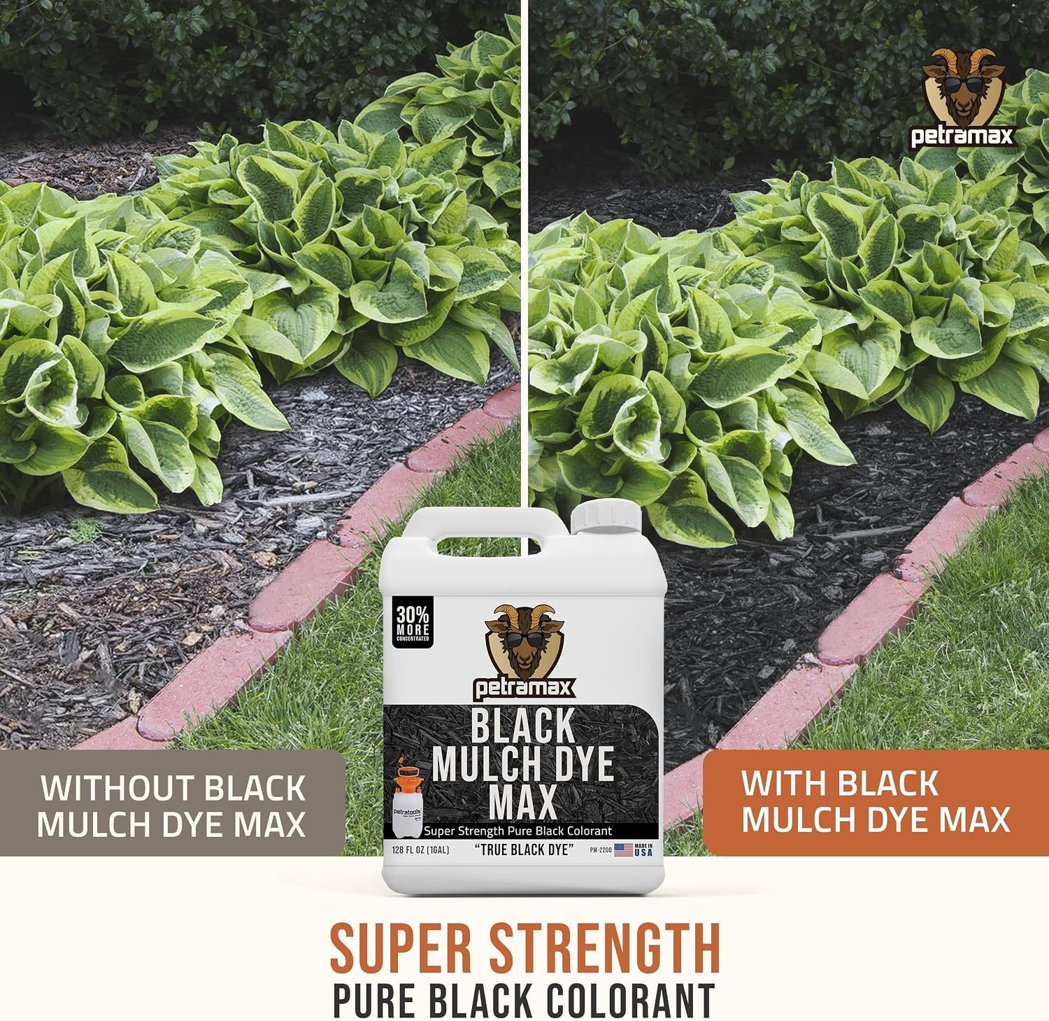 PetraTools Black Mulch Dye with Sprayer Landscaping Bundle – 1 Gallon Black