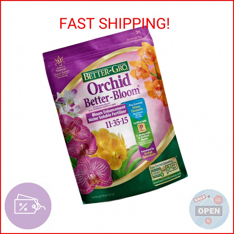Sun Bulb Company 8305 Better GRO Orchid Plus Bloom Booster Fertilizer, 16-Ounce