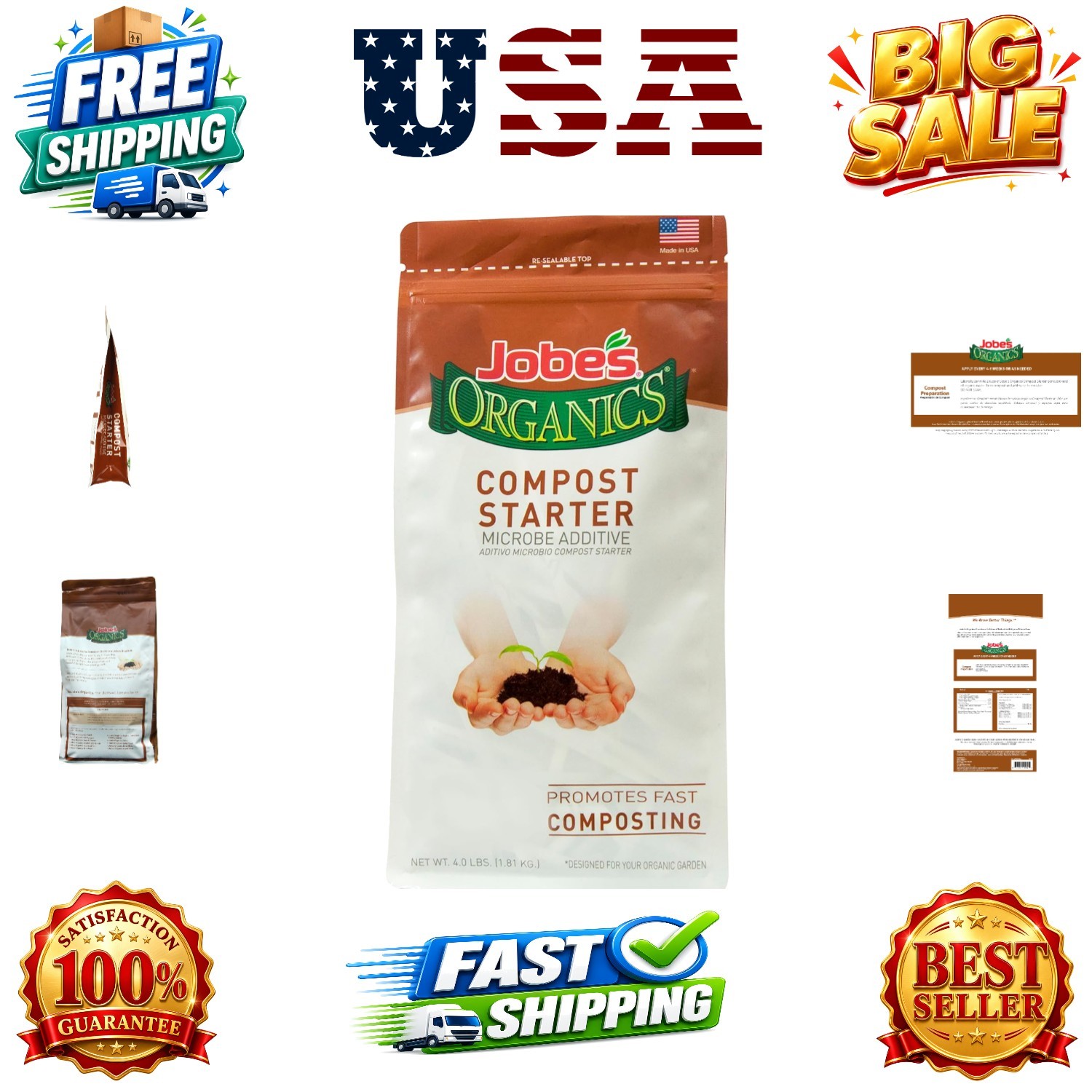 Fast Acting Granular Fertilizer Compost Starter, Easy Plant Care Compost Acce…