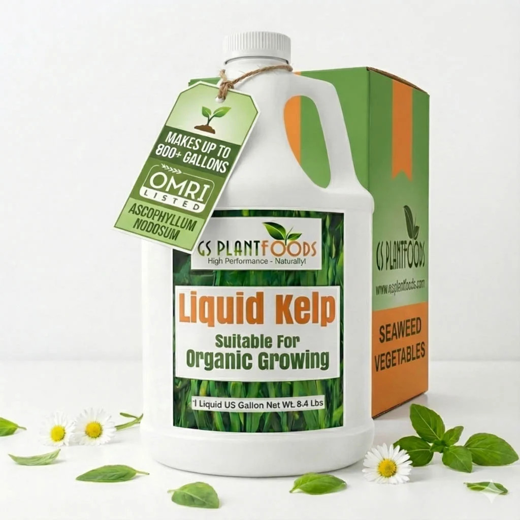Organic Kelp Fertilizer Seaweed Extract OMRI Liquid Plant Food 1Qt Concentrate