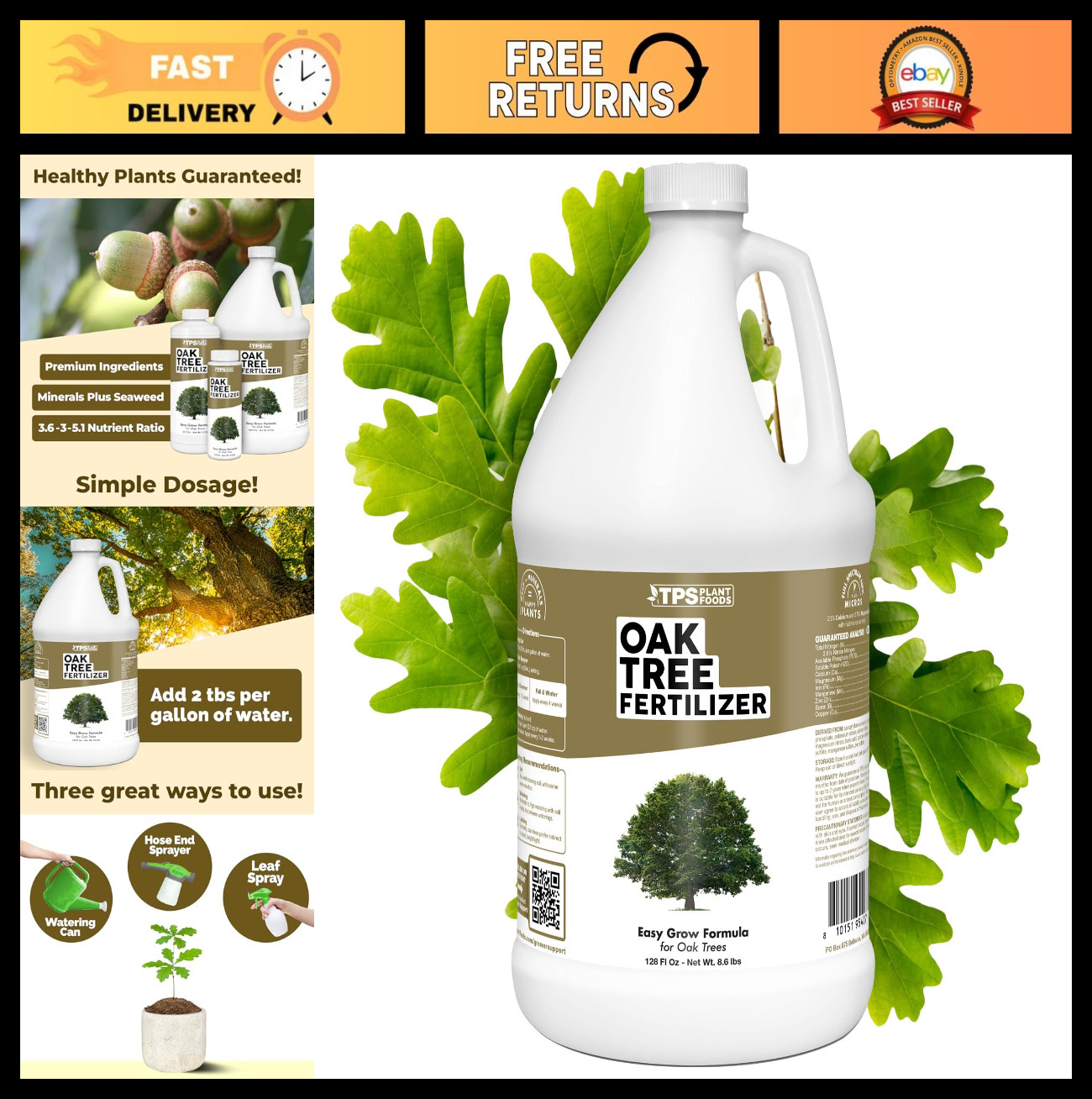 Liquid Fertilizer for Oak Trees – Plant Food for Healthy Growth & Lush Foliage,