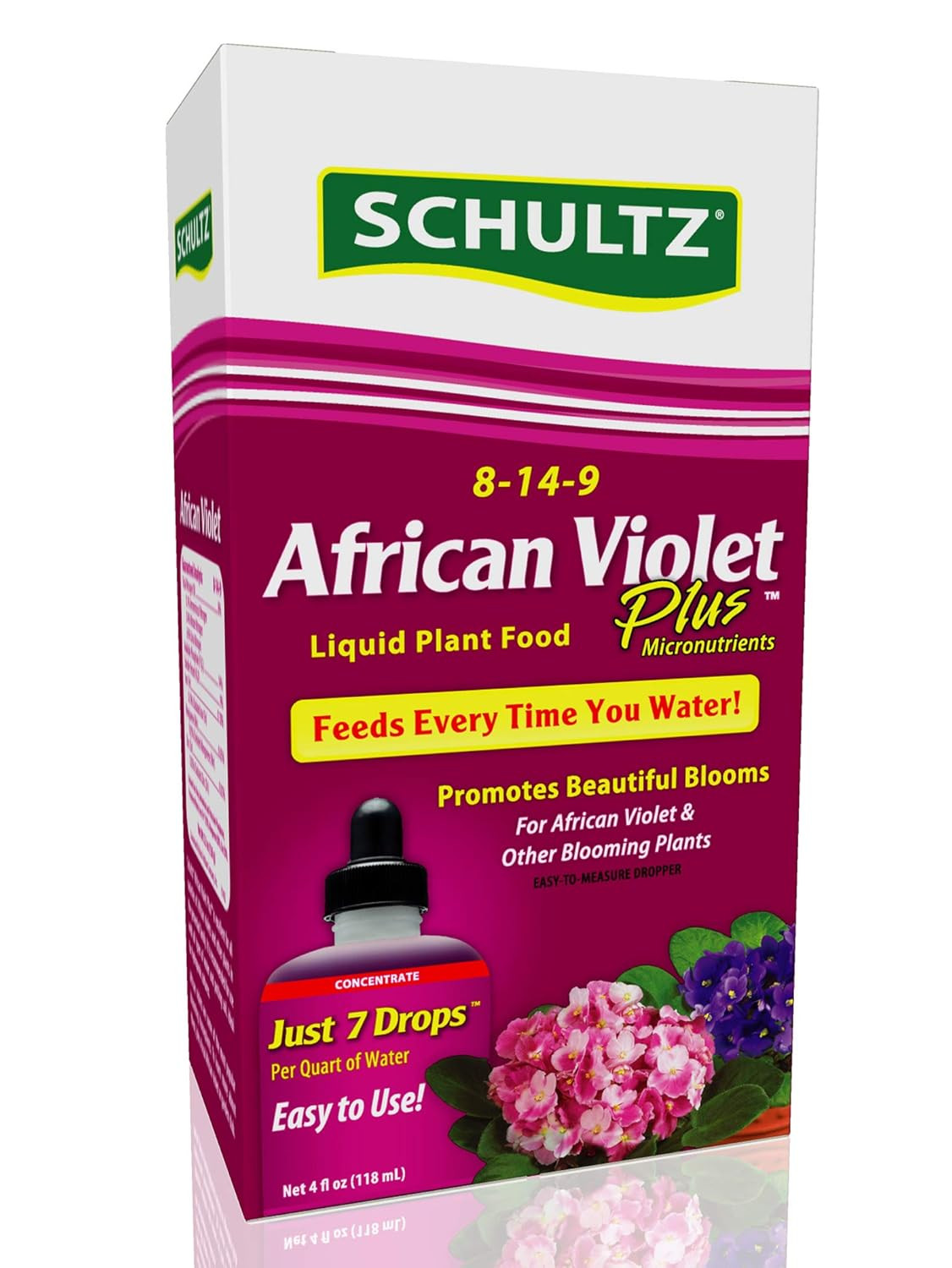 SPF44900 African Violet plus Liquid Plant Food 8-14-9, 4 Oz (Pack of 3)