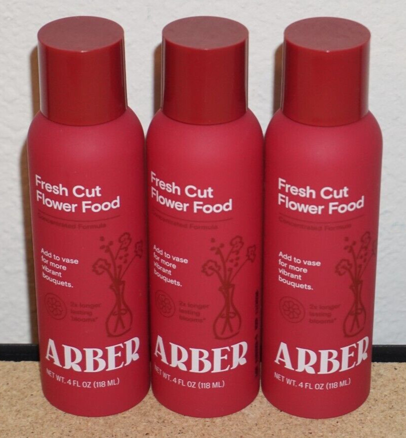 (3 Set) Arber Fresh Cut Flower Food Liquid Flower Concentrate 4 fl oz