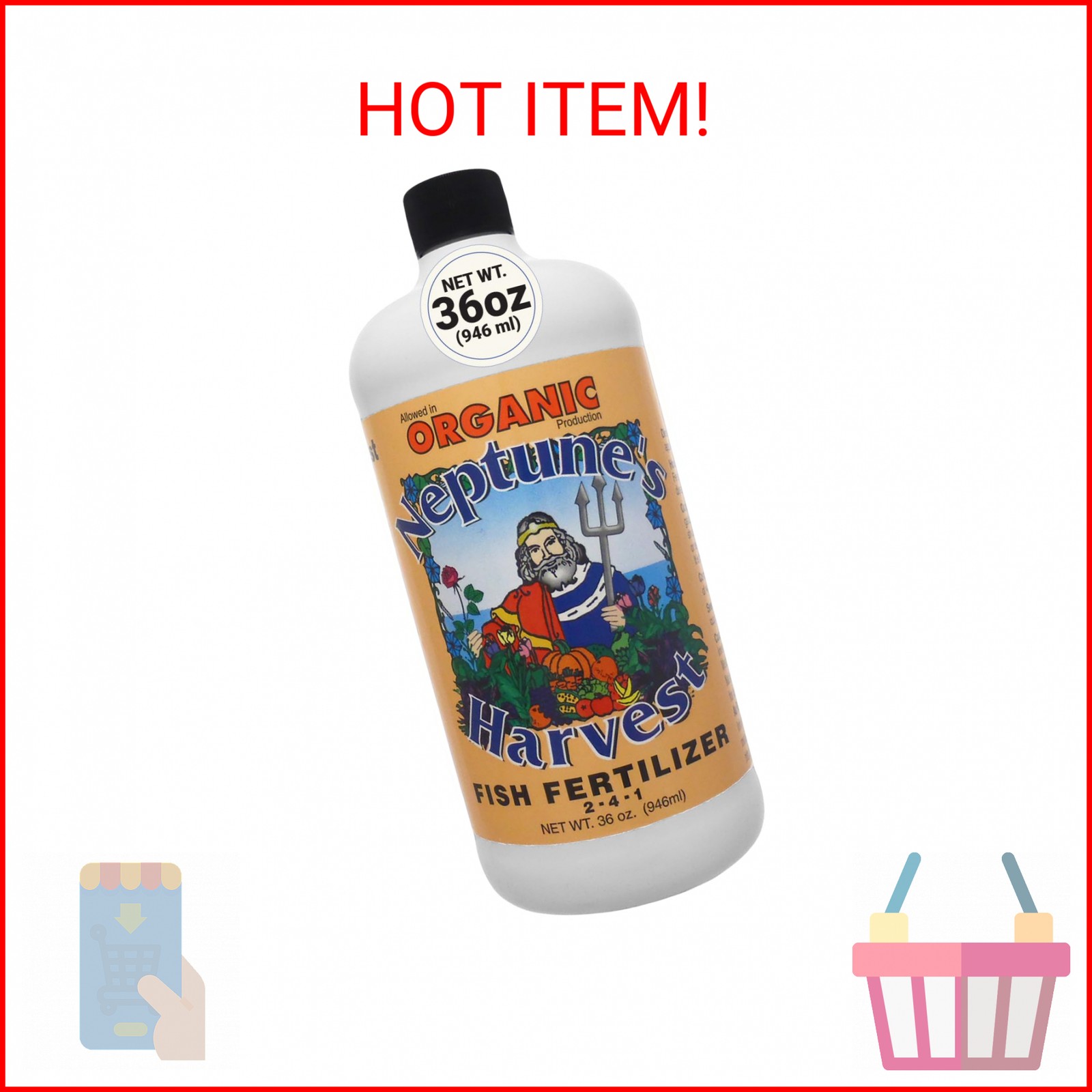 Neptune’s Harvest Fish Fertilizer (2-4-1) – Organic Liquid Plant Fertilizer – Fi