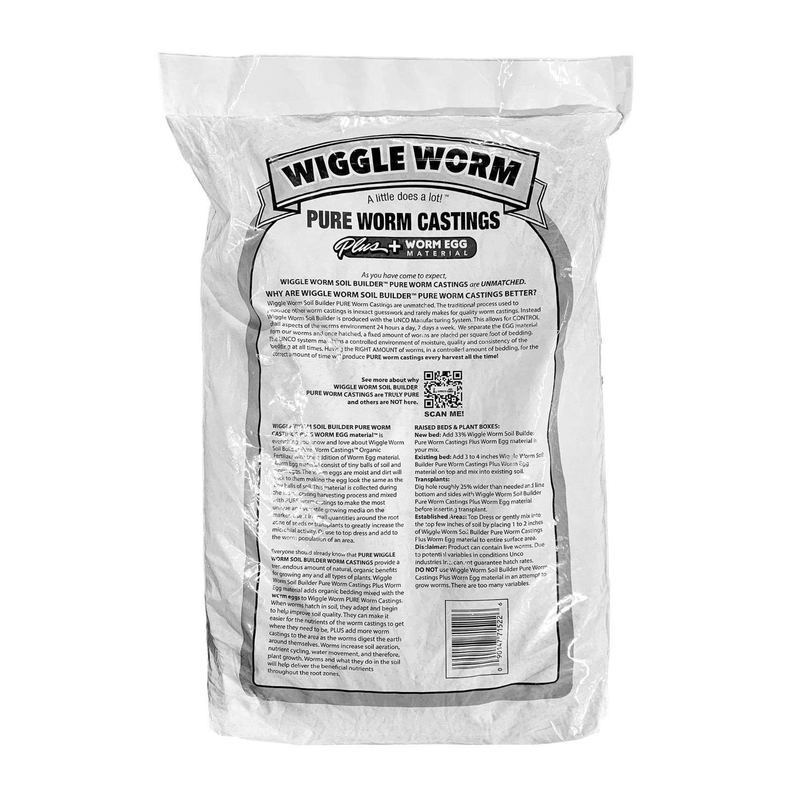 Wiggle Worm 100% Pure Worm Castings Plus Worm Egg Material, 40lbs – Fertilizer