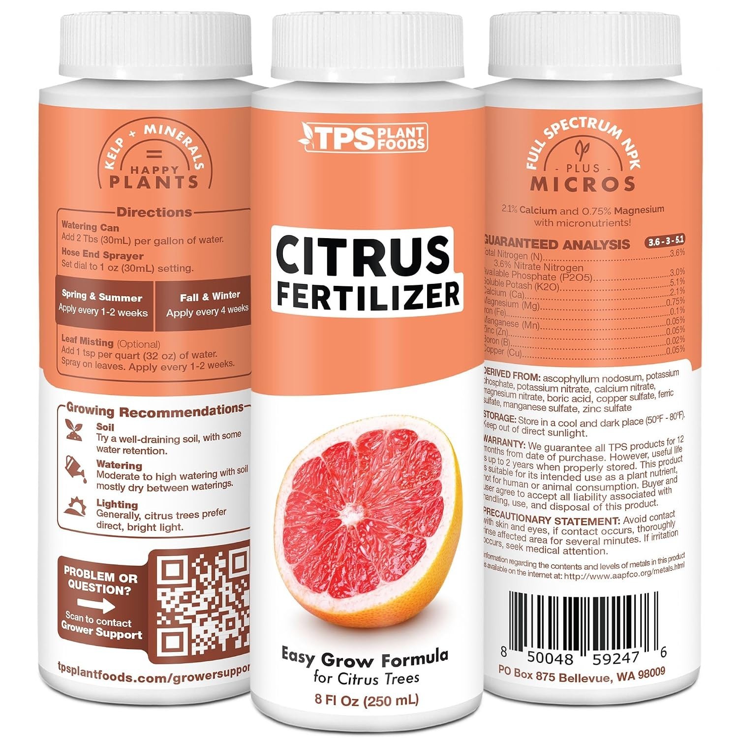 Citrus Fertilizer – Liquid Plant Food for Better Flowering, More Fruit & Stro…
