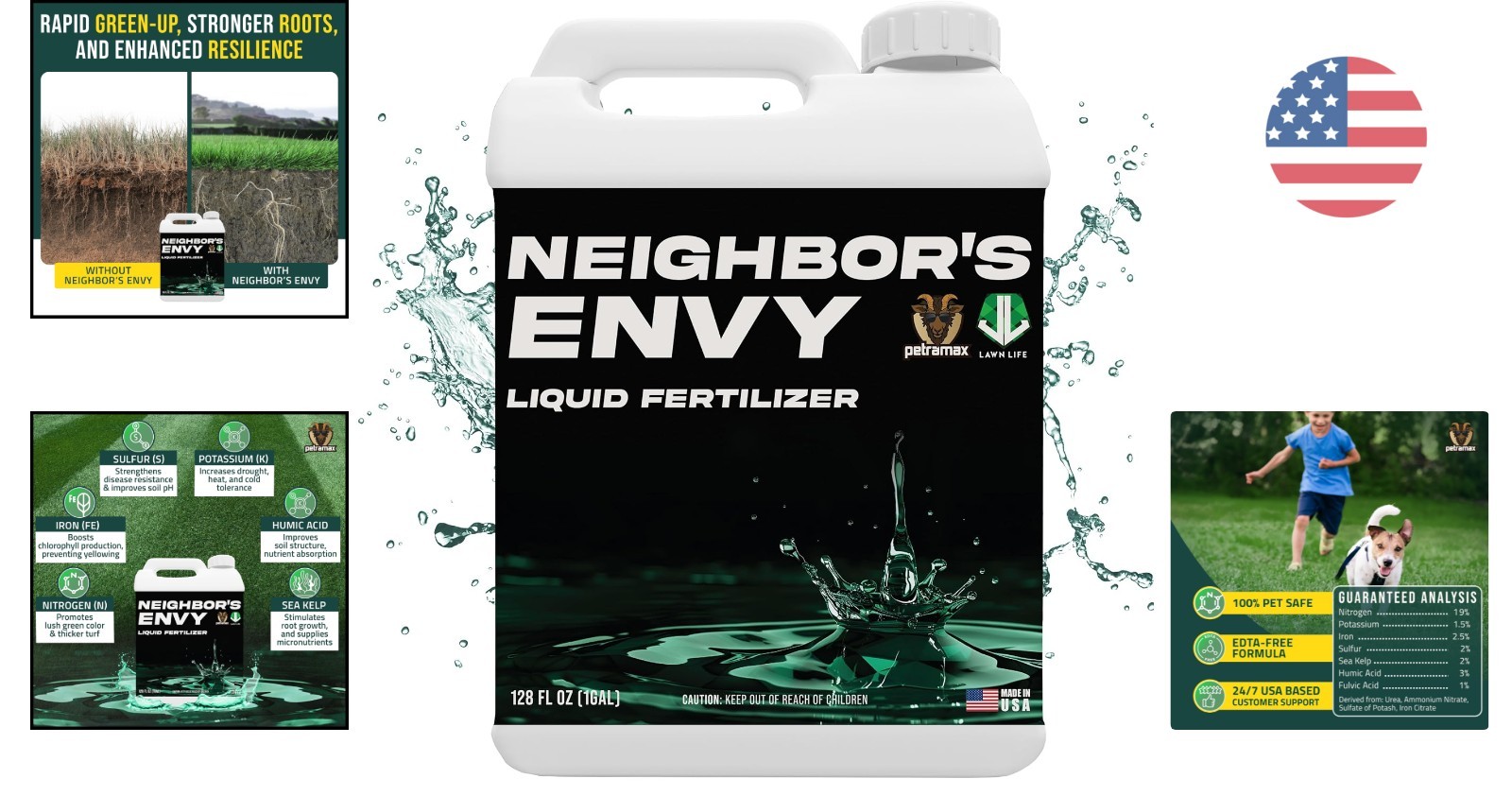 1 Gallon Neighbor’s Envy Grass Fertilizer – Quick Green-Up & Soil Health Boost