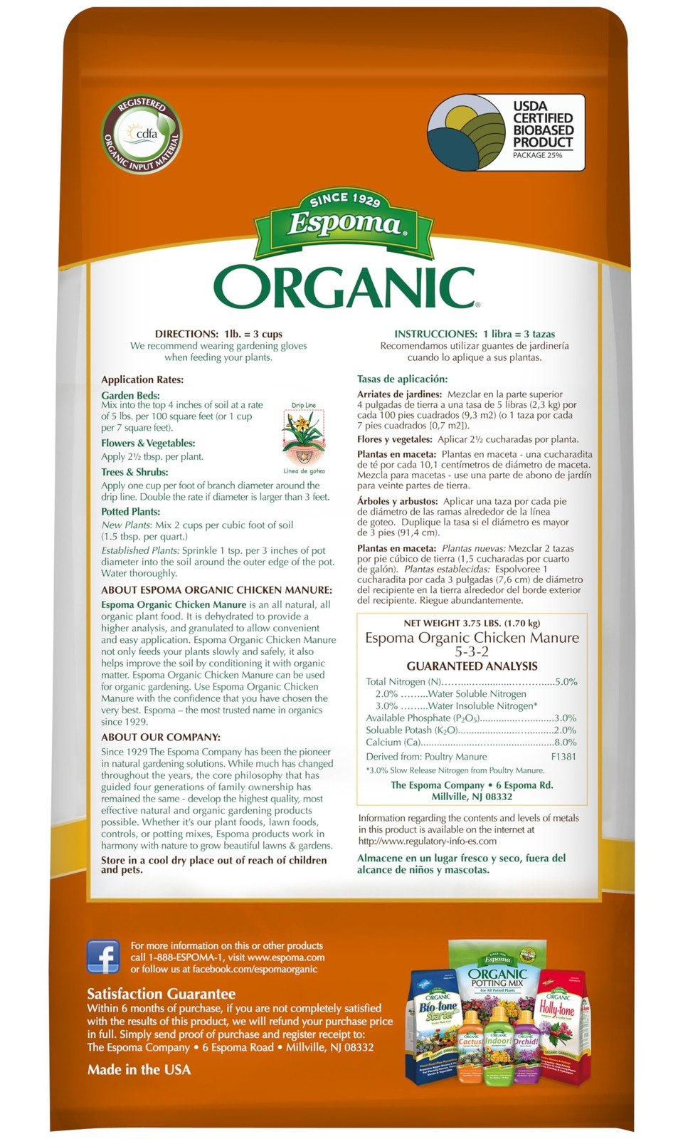 Organic Chicken Manure 3.75 lb. Bag. All Natural & Organic Fertilizer for All…