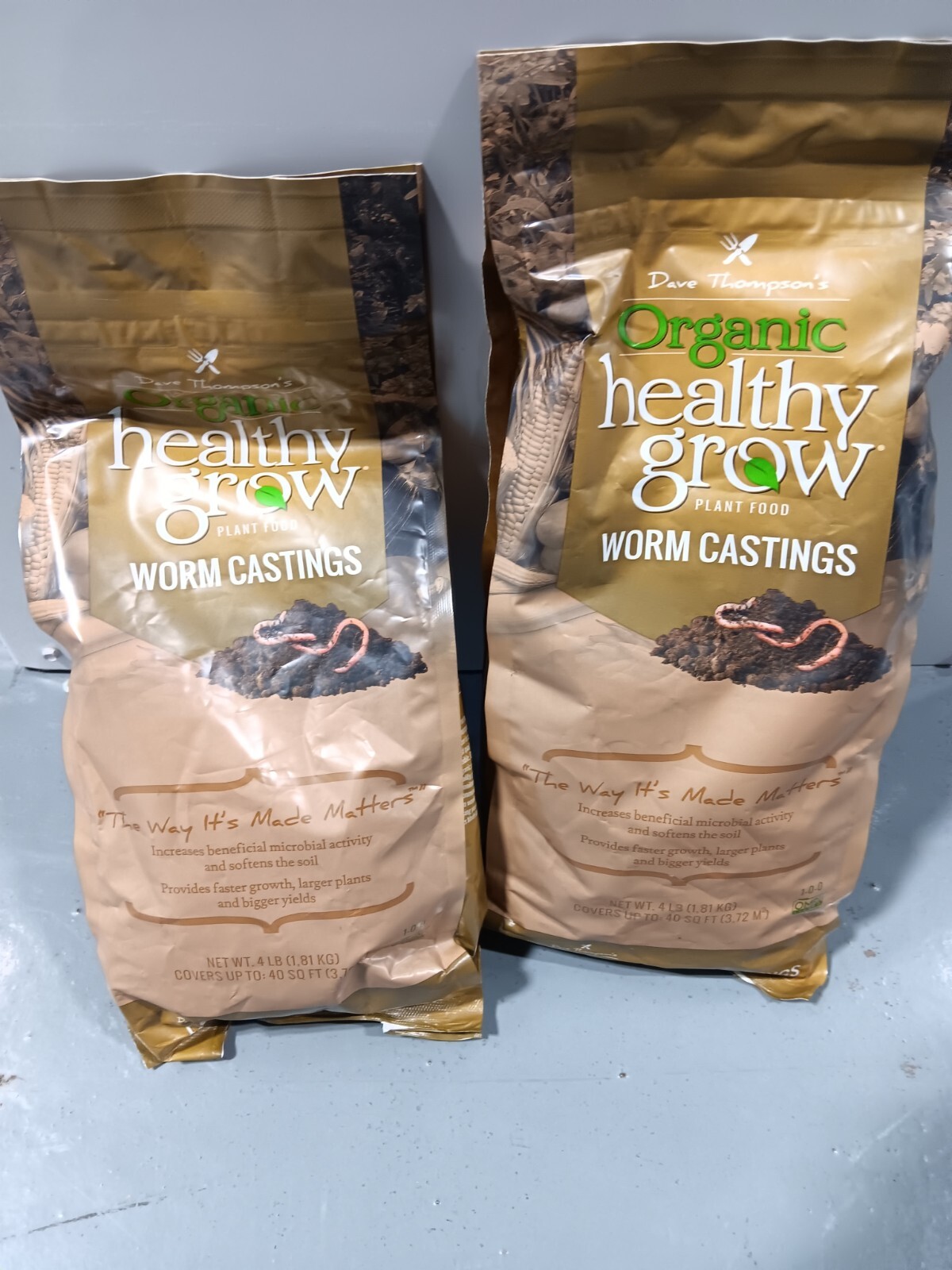 2 pack ORGANIC HEALTHY GROW PLANT FOOD WORM CASTINGS 4 LB