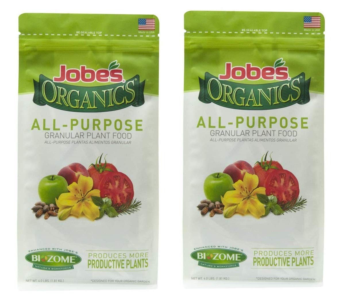 Jobes Organics 09526 Organic All Purpose Granular Fertilizer 4-4-4, 4 lb wo ack