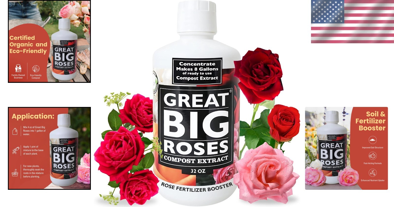 Boost Your Roses Naturally with 32oz Concentrate – Makes 8 Gallons of Fertilizer