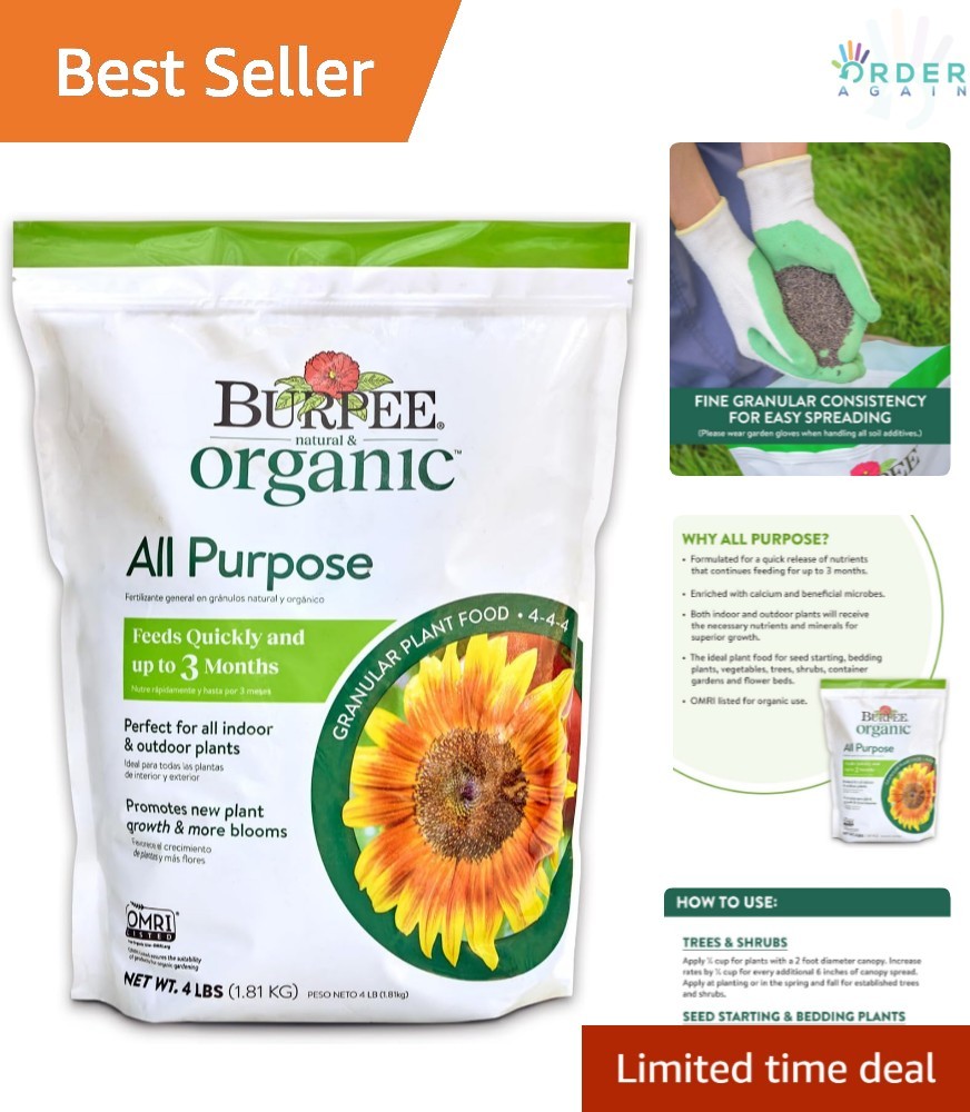 Organic Plant Food Granules 4Lb for Vegetables Flowers Seed Starting
