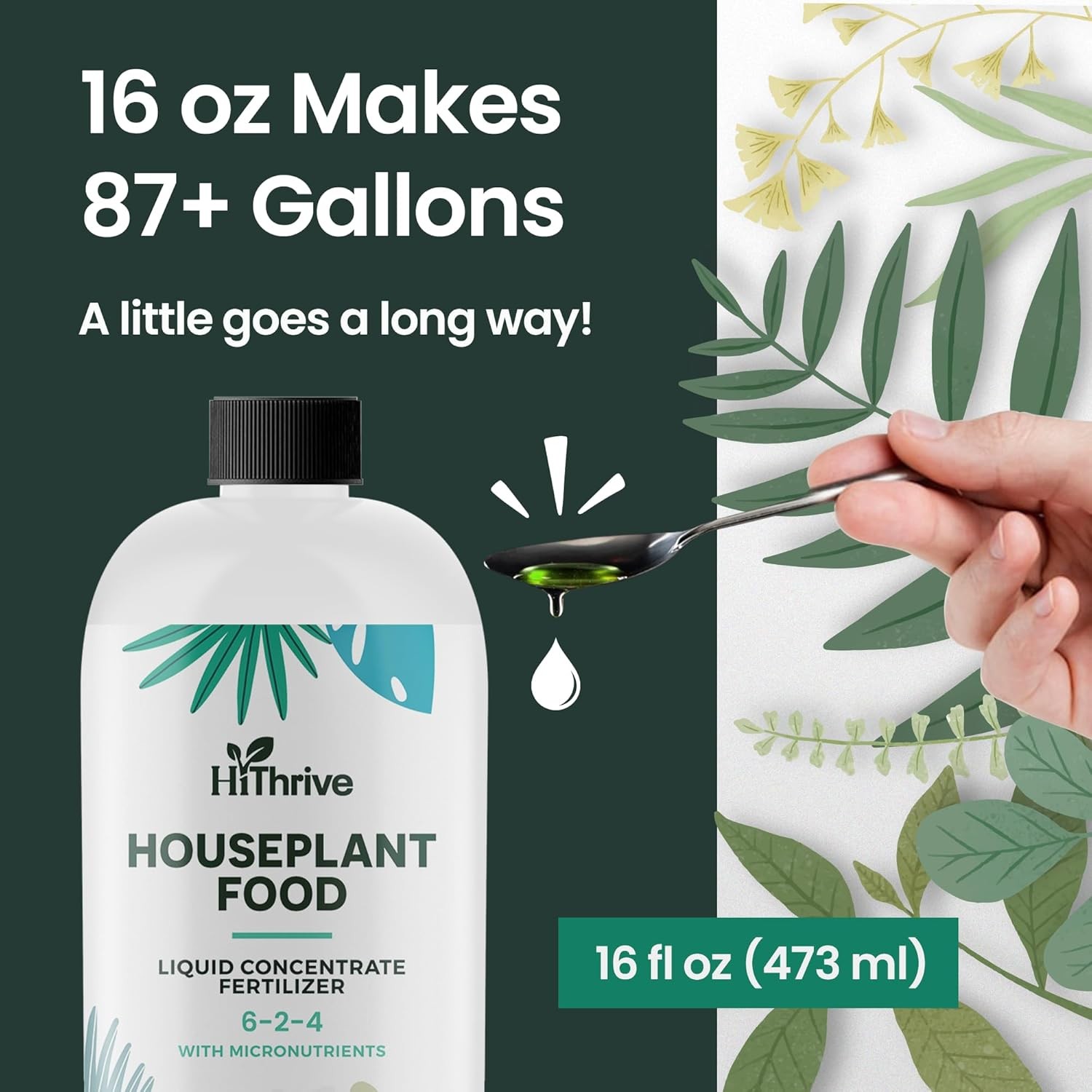 16oz Houseplant Fertilizer, All Purpose Indoor Plant Food – Makes 87+ Gallons…