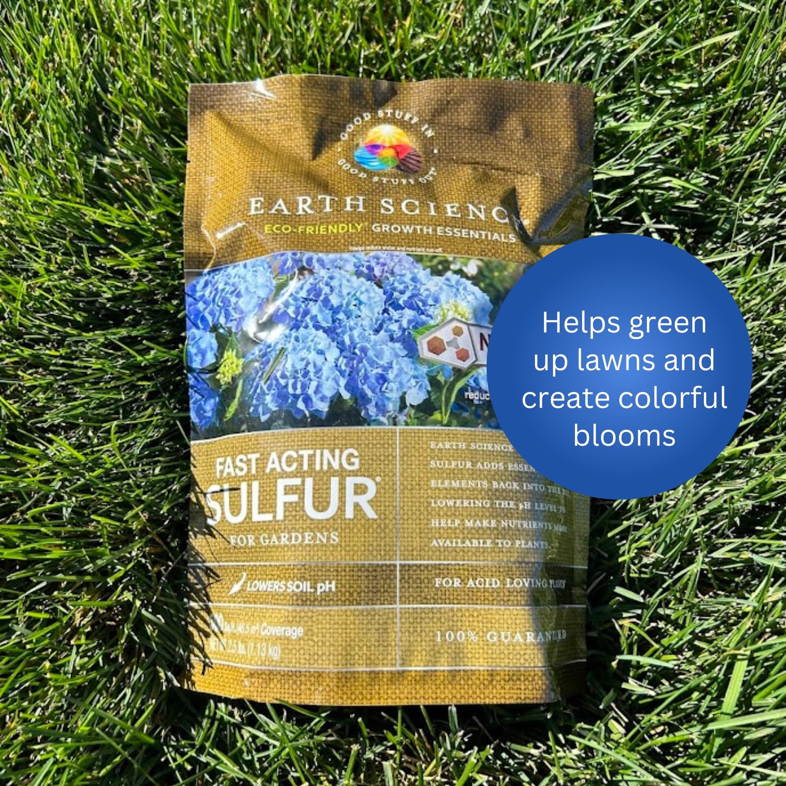 Earth Science Fast Acting Sulfur Granules – 5lb – Reduces Soil pH and 5 lbs.