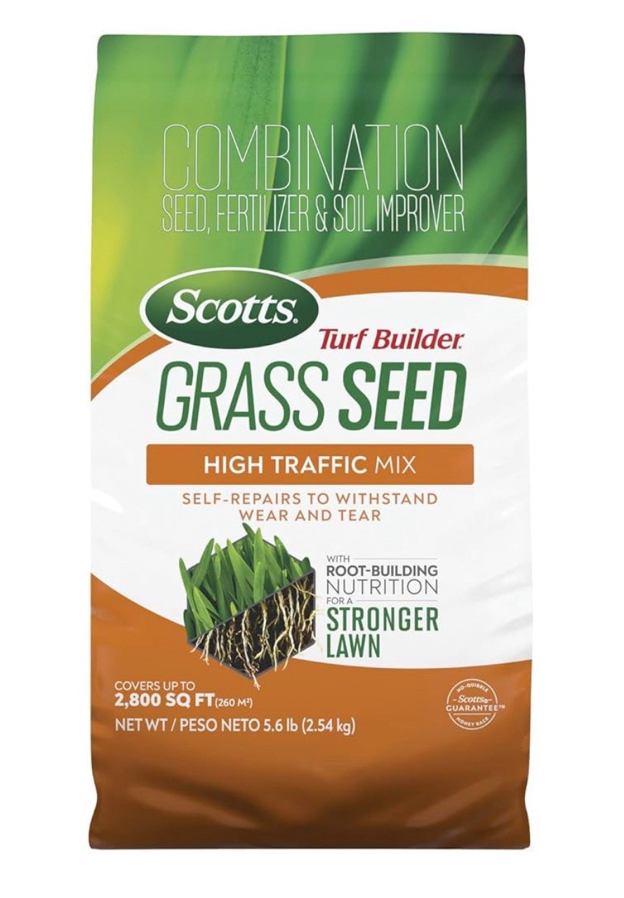 Scotts Turf Builder Grass Seed High Traffic Mix with Fertilizer and Soil