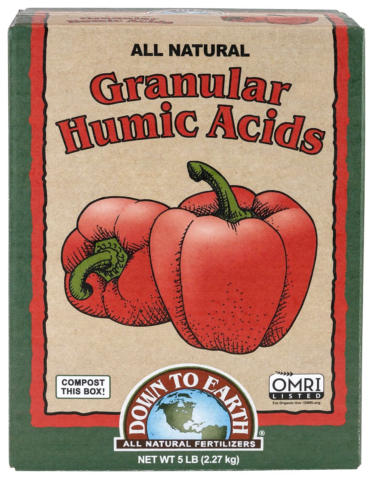 Organic Granular Fertilizer with Humic Acids – Soil Amendment, 5 lb, Boosts Nutr