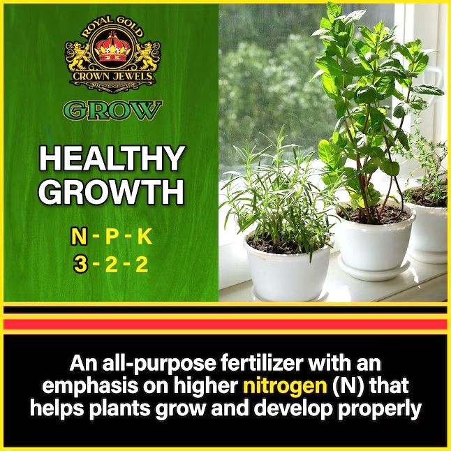 Royal Gold Crown Jewels Organic Grow 3-2-2 Dry Soluble Fertilizer, 5 lbs