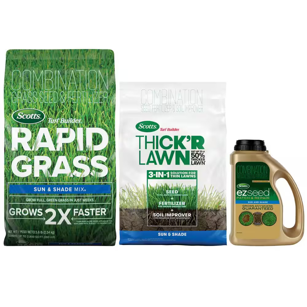 Turf Builder Grass Seed Annual Program Sun and Shade Mix for Small Lawns (Includ