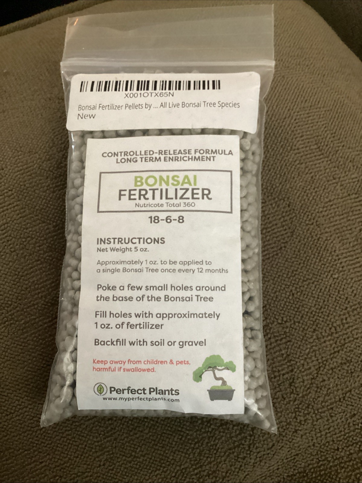 5 Oz Bonsai Fertilizer Pellets 18-6-8 Slow Release Plant Food Growth 5oz