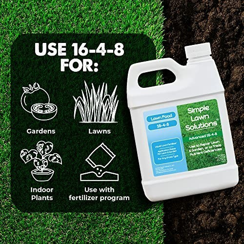 16-4-8 Liquid Lawn Fertilizer Concentrate – Spring & Summer Grass Food, Fish & K